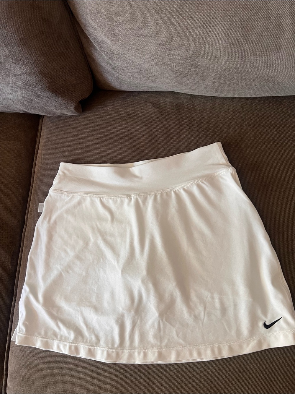 Nike White Tennis Skort with Black Swoosh